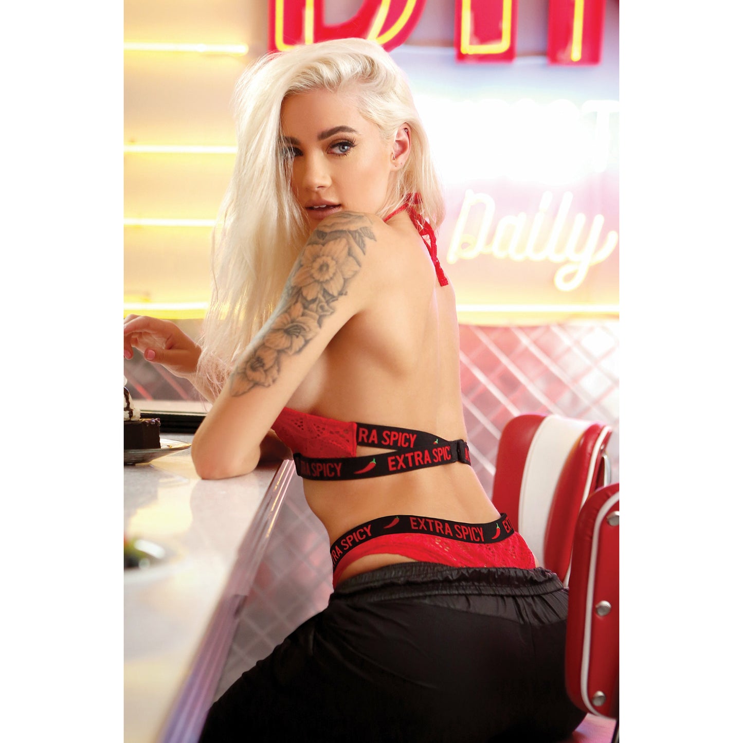 Extra Spicy Halter Bralette and Cheeky Panty - L/xl