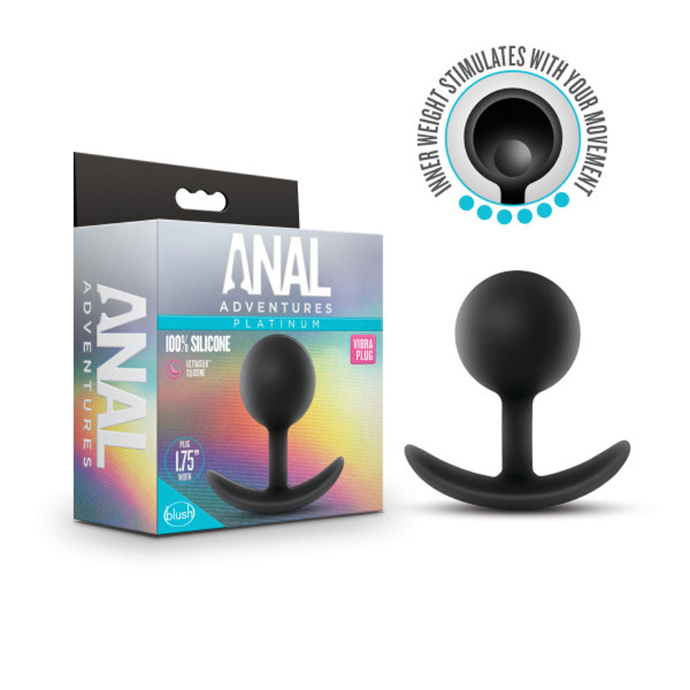Anal Adventures - Platinum - Silicone Vibra Plug - Black
