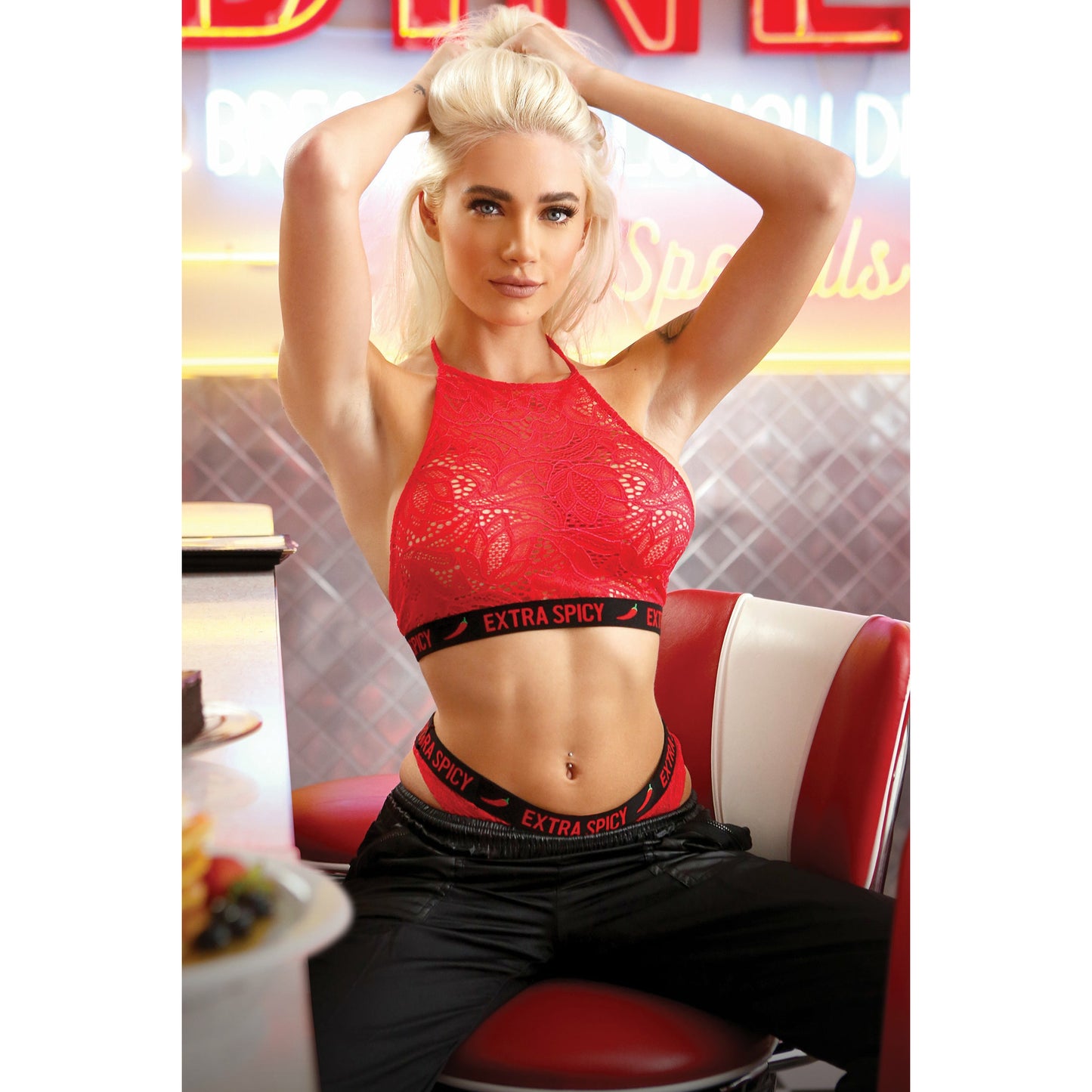 Extra Spicy Halter Bralette and Cheeky Panty - L/xl FL-AF924-LXL-B