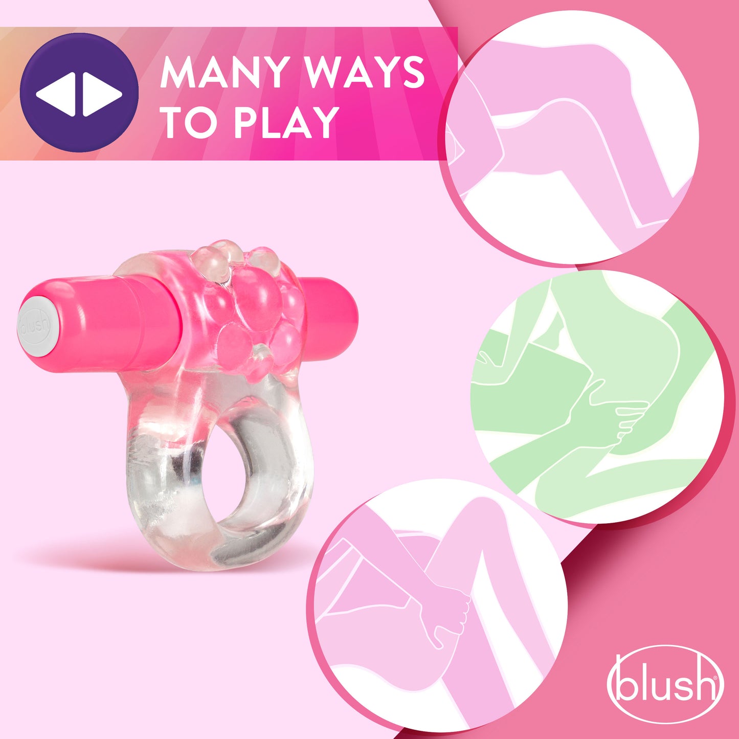 Play with Me Teaser Vibrating C-Ring in Pink