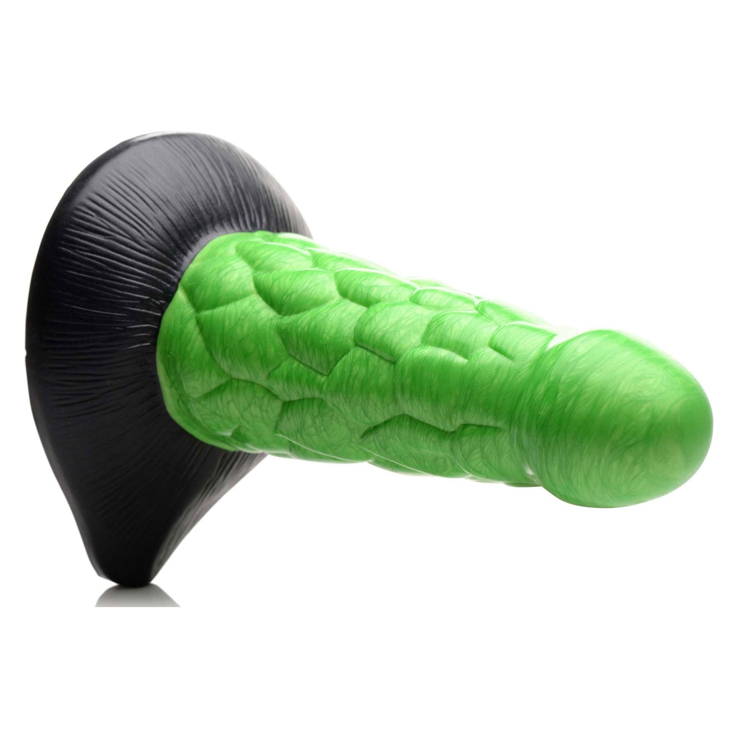 Cc - Radioactive Reptile Thick Scaly Silicone  Dildo - Green