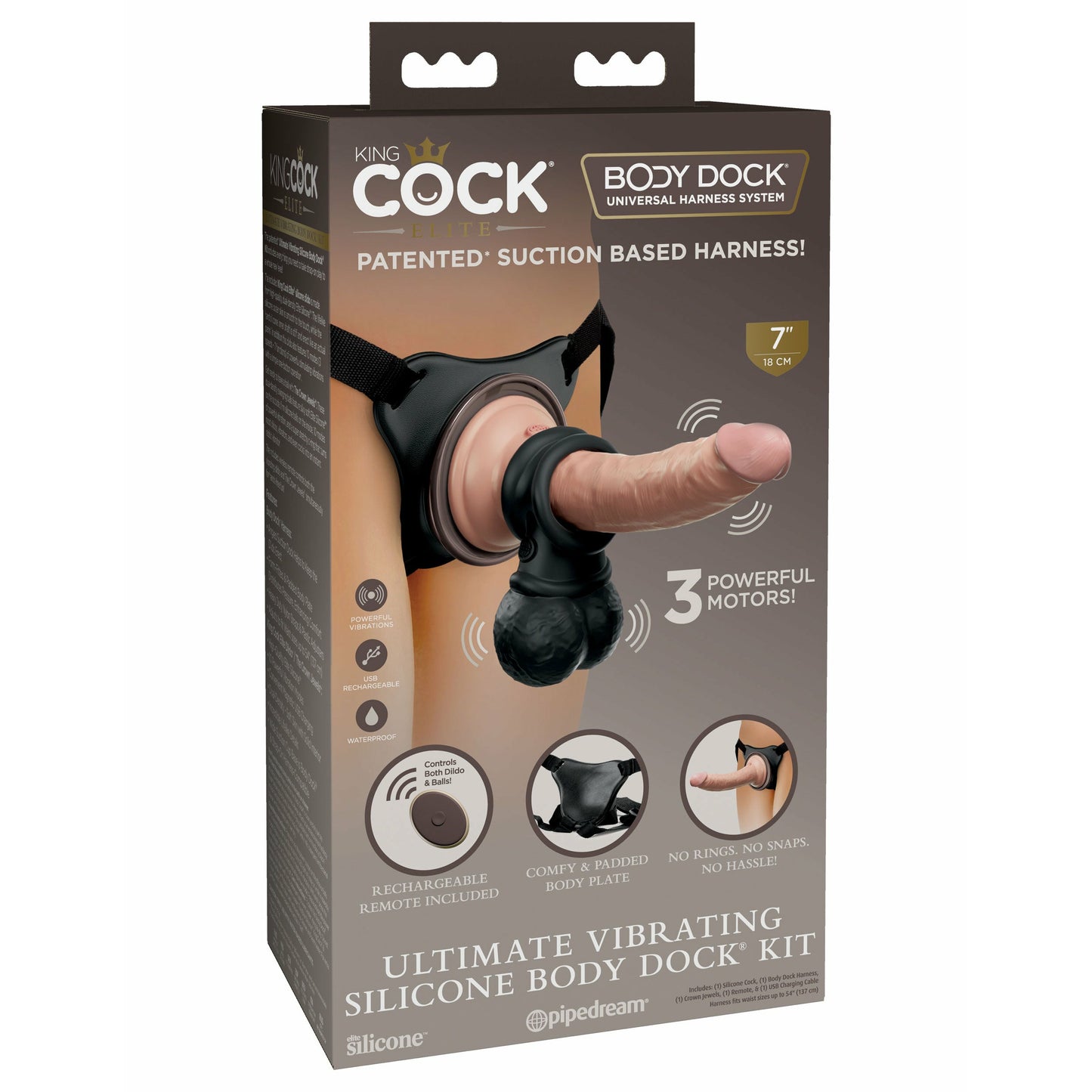 King Cock Elite Ultimate Vibrating Silicone Body  Dock Kit PD5785-21