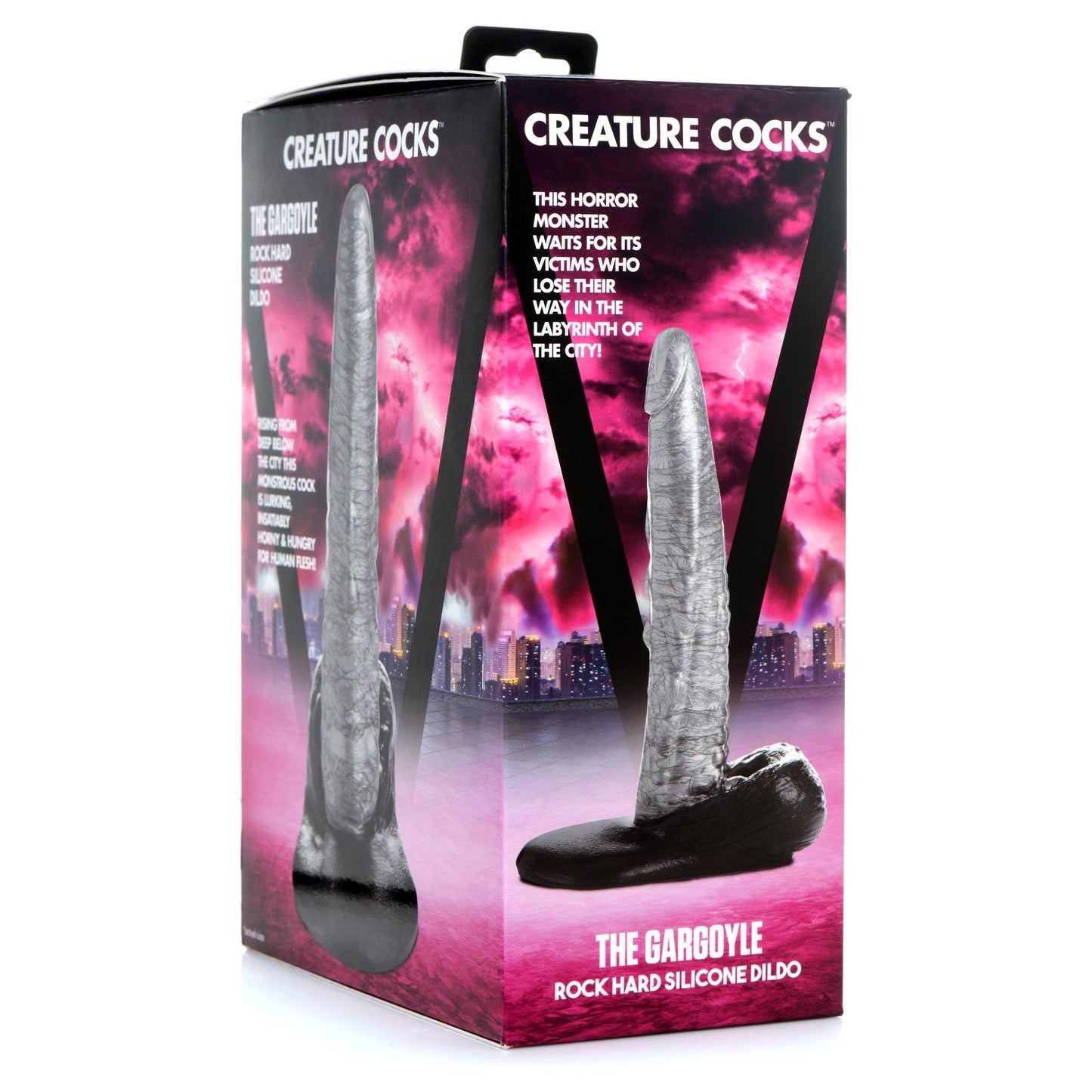 Cc - the Gargoyle Rock Hard Silicone Dildo -  Silver