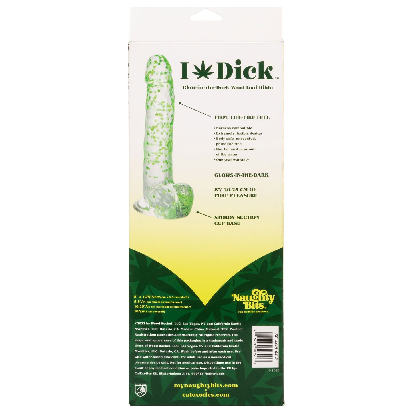 Naughty Bits I Leaf Dick Glow-in-the-Dark Weed  Leaf Dildo - Glow in the Dark