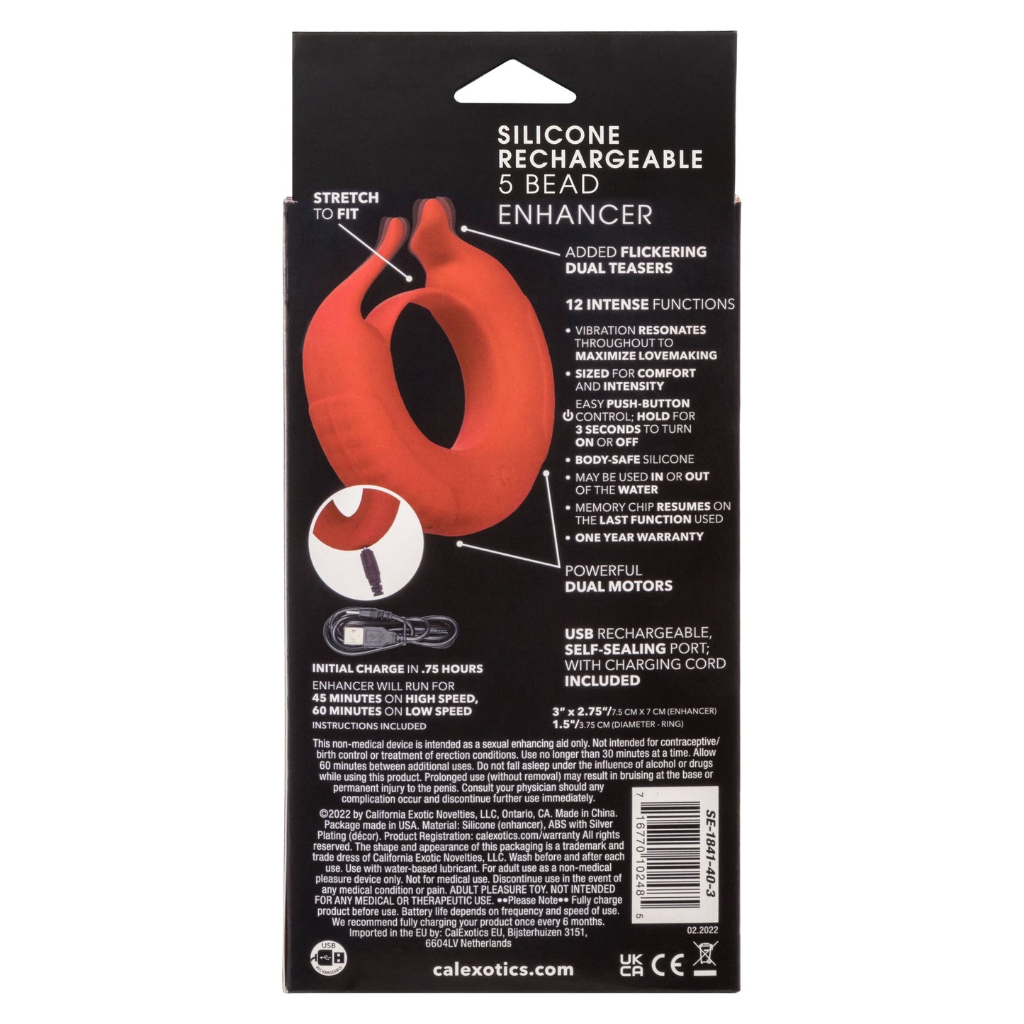 Silicone Rechargeable Taurus Enhancer - Red