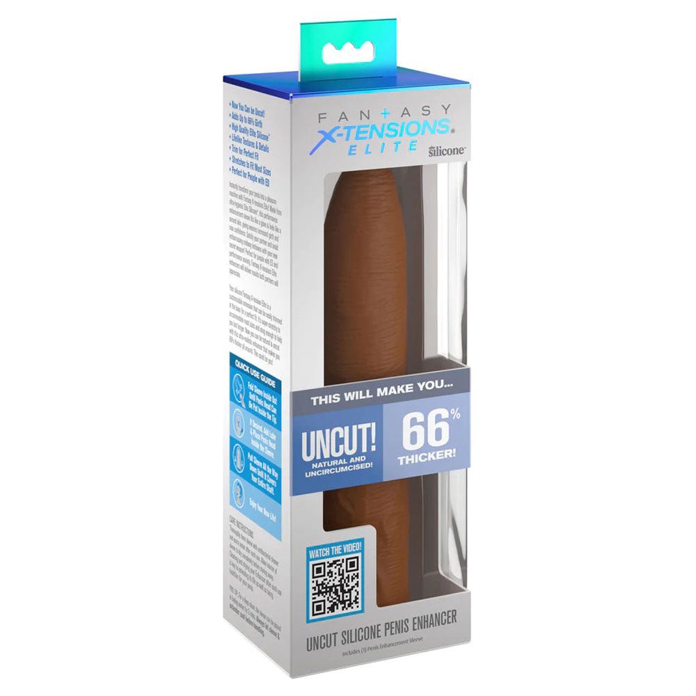 Fantasy X-Tensions Elite Uncut 7 Inch Extension Sleeve - Tan