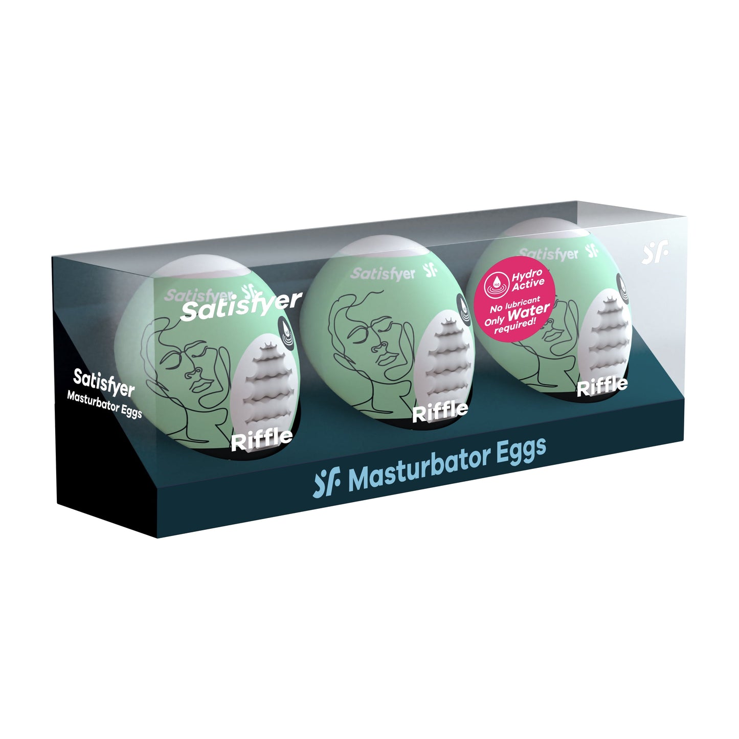 3 Pc Set Masturbator Egg - Riffle - Light Green SAT-9043446