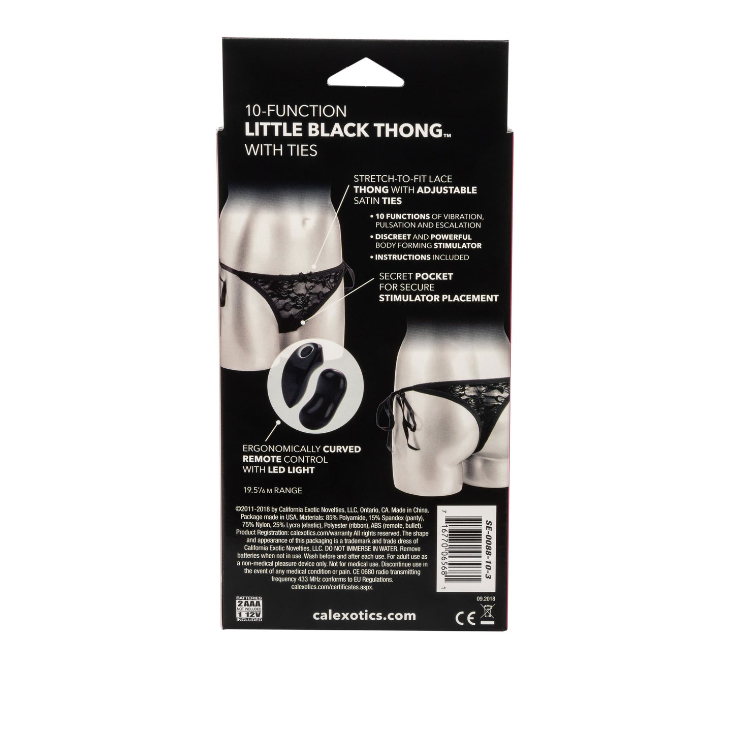 Remote Control 10-Function Little Black Panty - Thong SE0088103