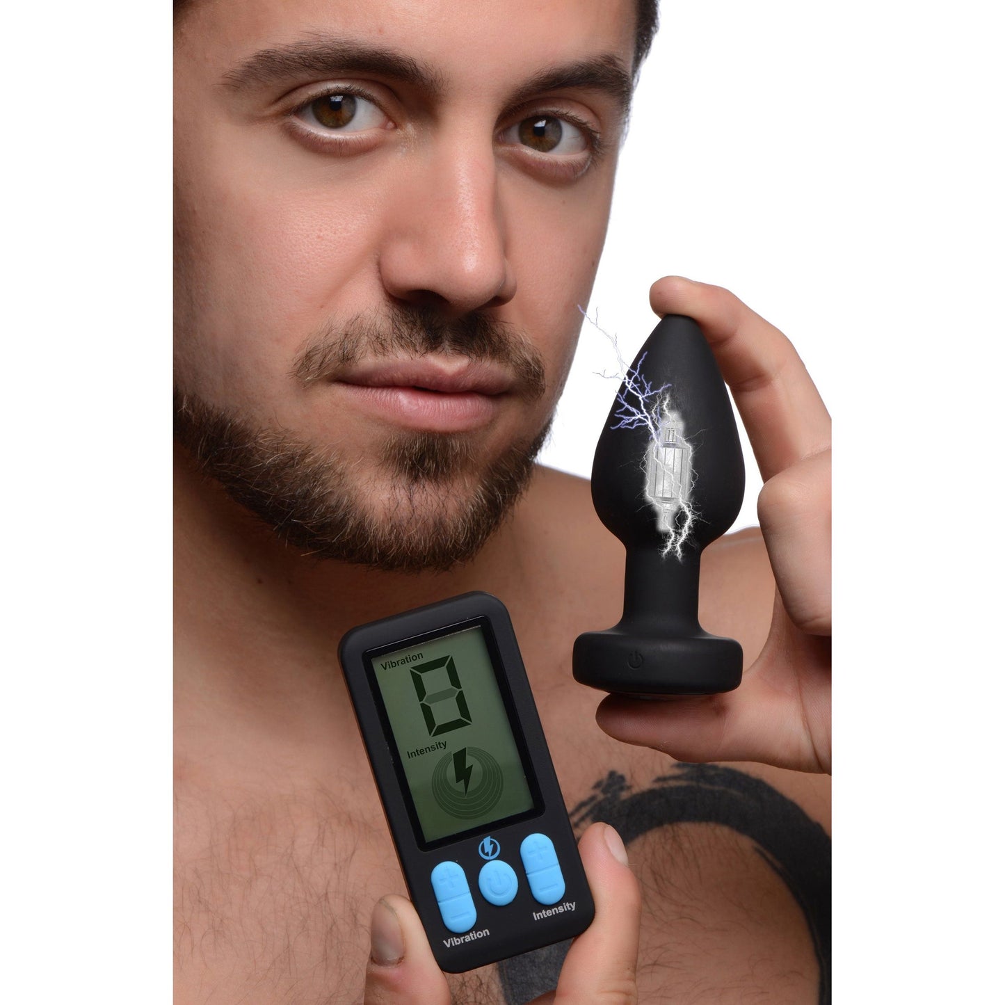 E-Stim and Vibrating Anal Plug - Black