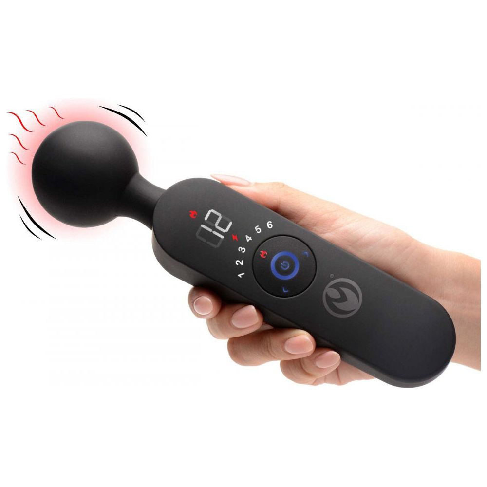 Thunder Wand 72x Silicone Heating Wand Massager - Black