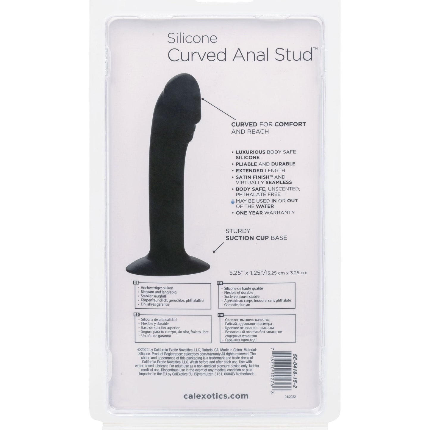 Silicone Curved Anal Stud - Black