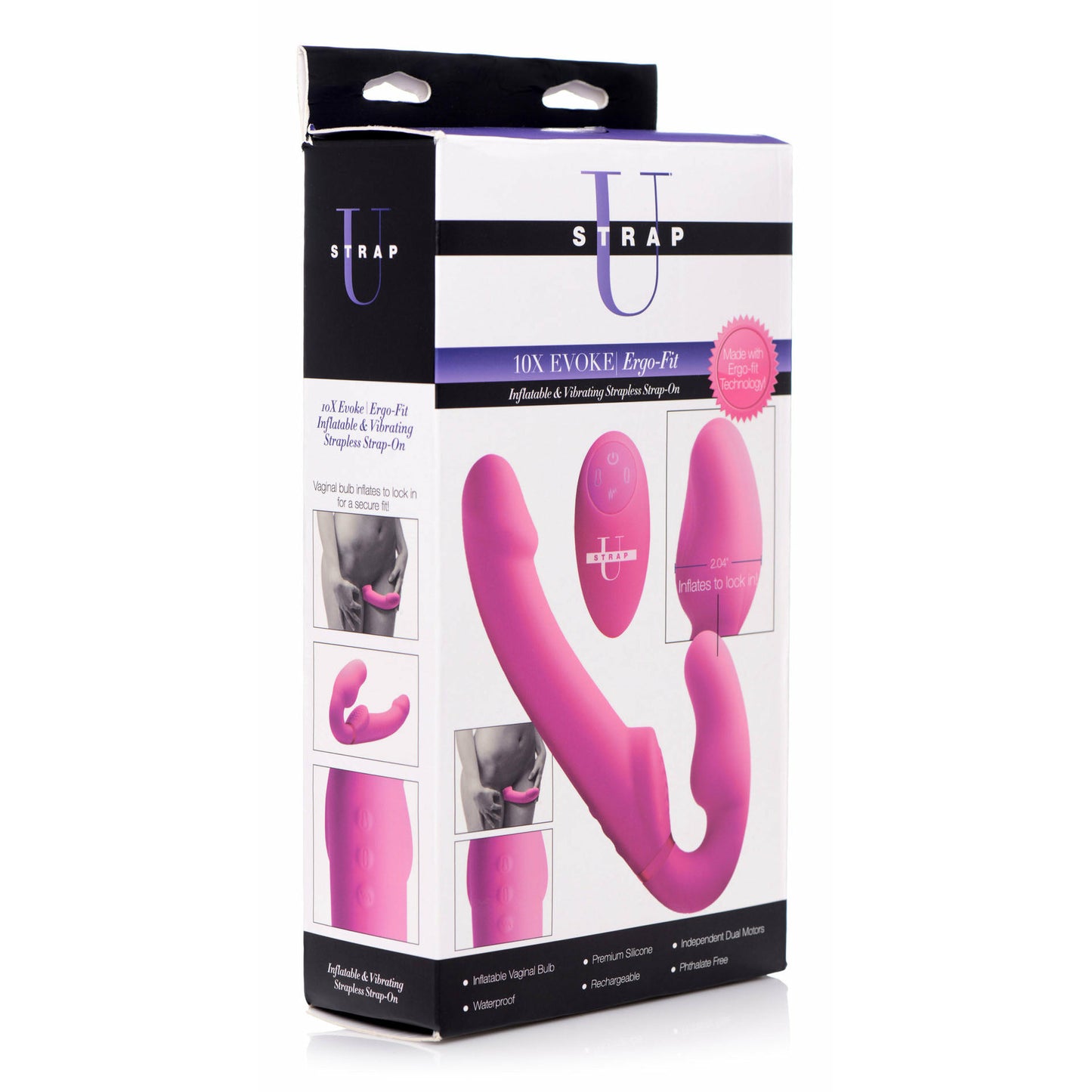 World's 1st Remote Control Inflatable Ergo-Fit Strapless Strap-On