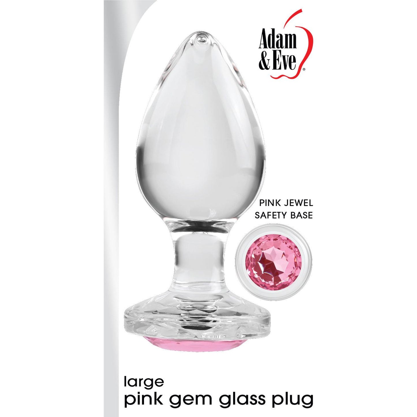 Pink Gem Glass Plug - Large - Pink