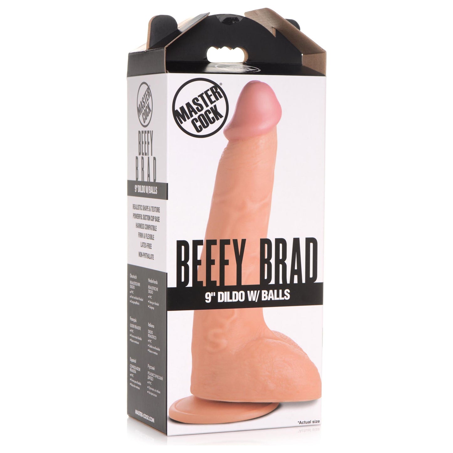 Beefy Brad 9 Inch Dildo With Balls - Light