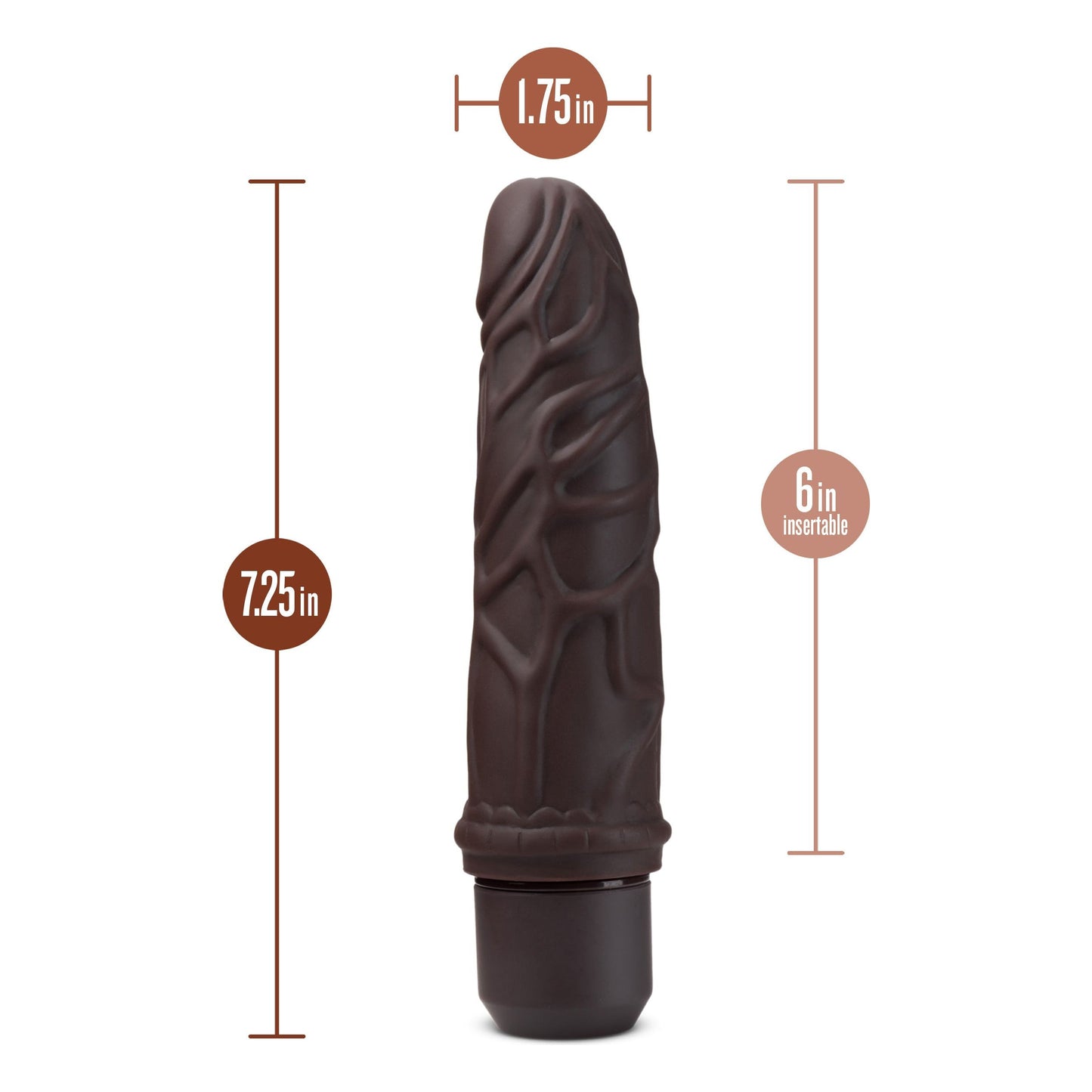 Dr. Skin Silicone - Dr. Robert - 7 Inch Vibrating  Dildo - Brown
