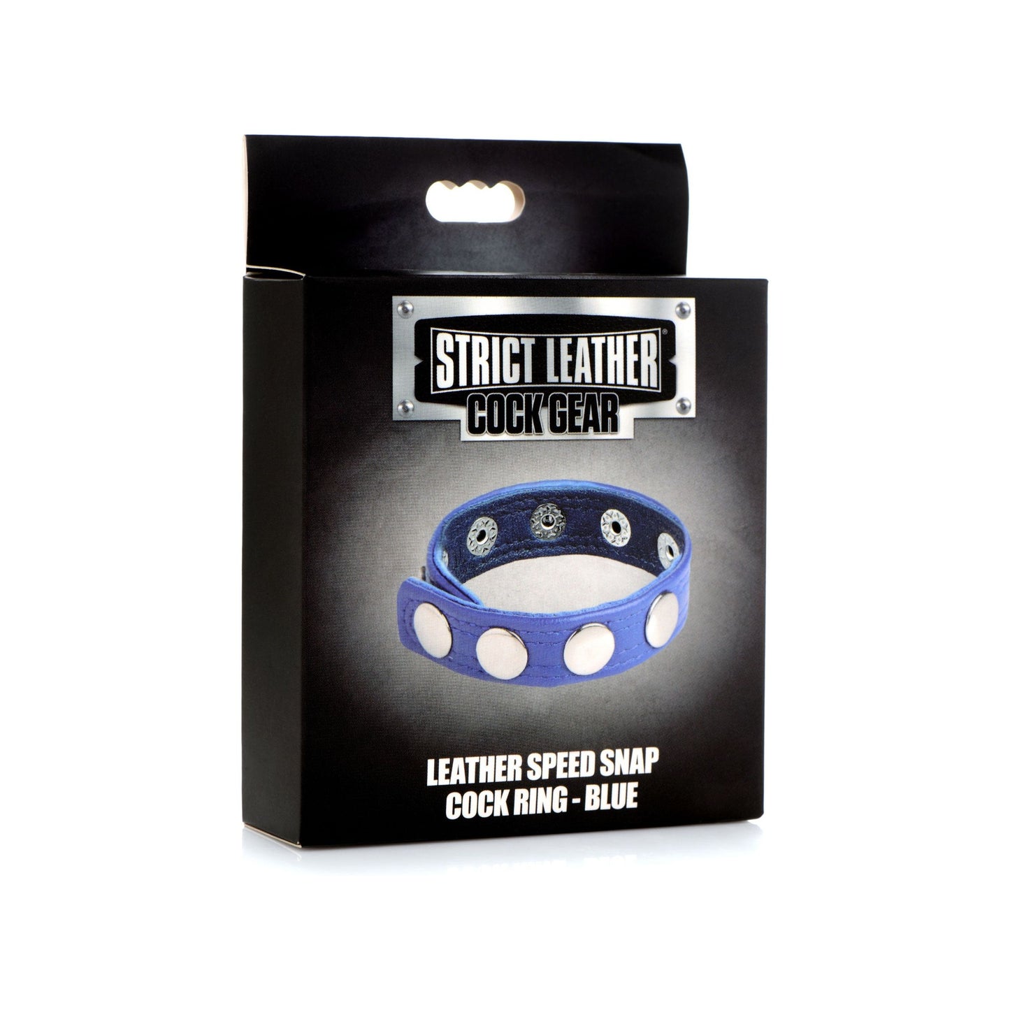 Cock Gear Leather Speed Snap Cock Ring - Blue