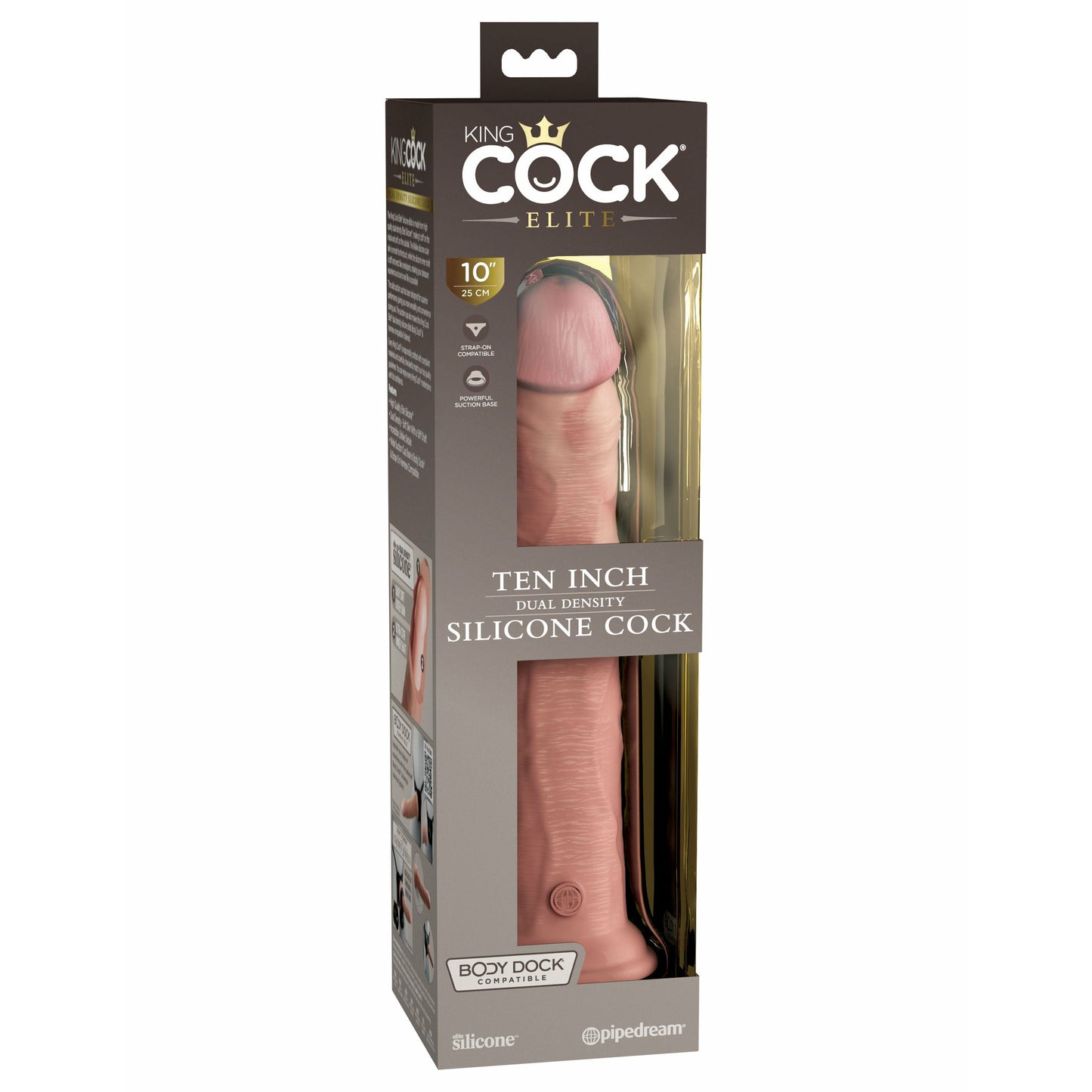 King Cock Elite 10 Inch Dual Density Silicone Cock - Light