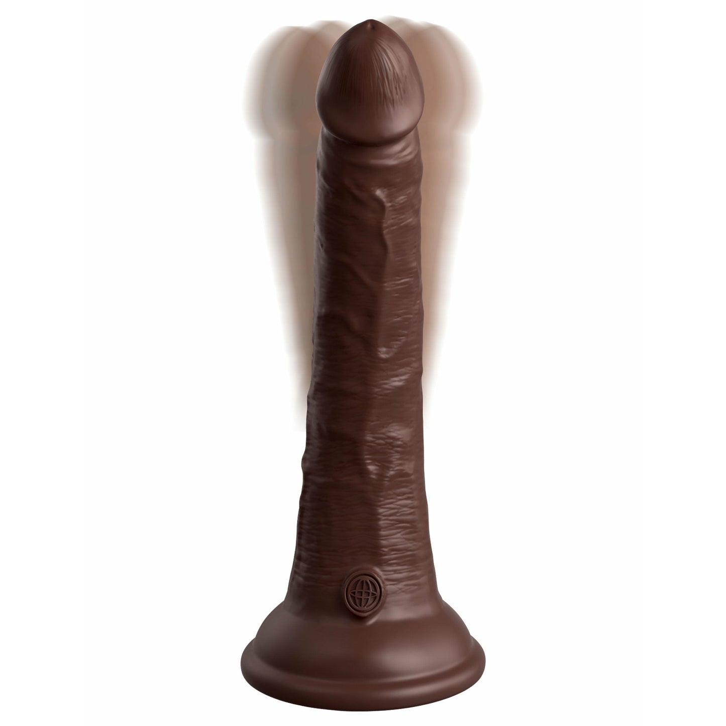 King Cock Elite 7 Inch Vibrating Silicone Dual Silicone Dual Density Cock With Remote - Brown
