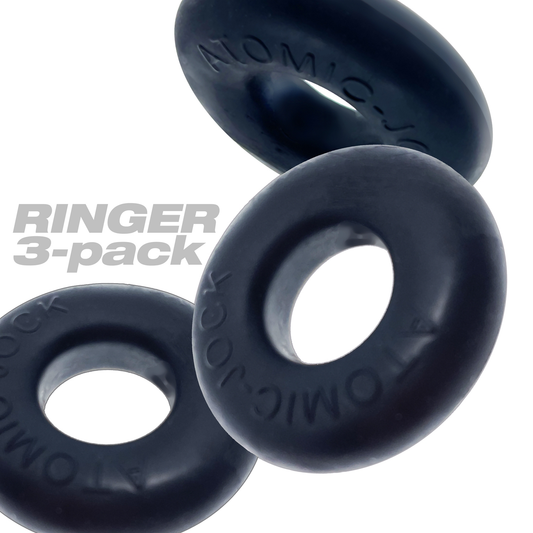 Ringer Cockring 3 Pack - Small - Night Black OX-1324-NGT