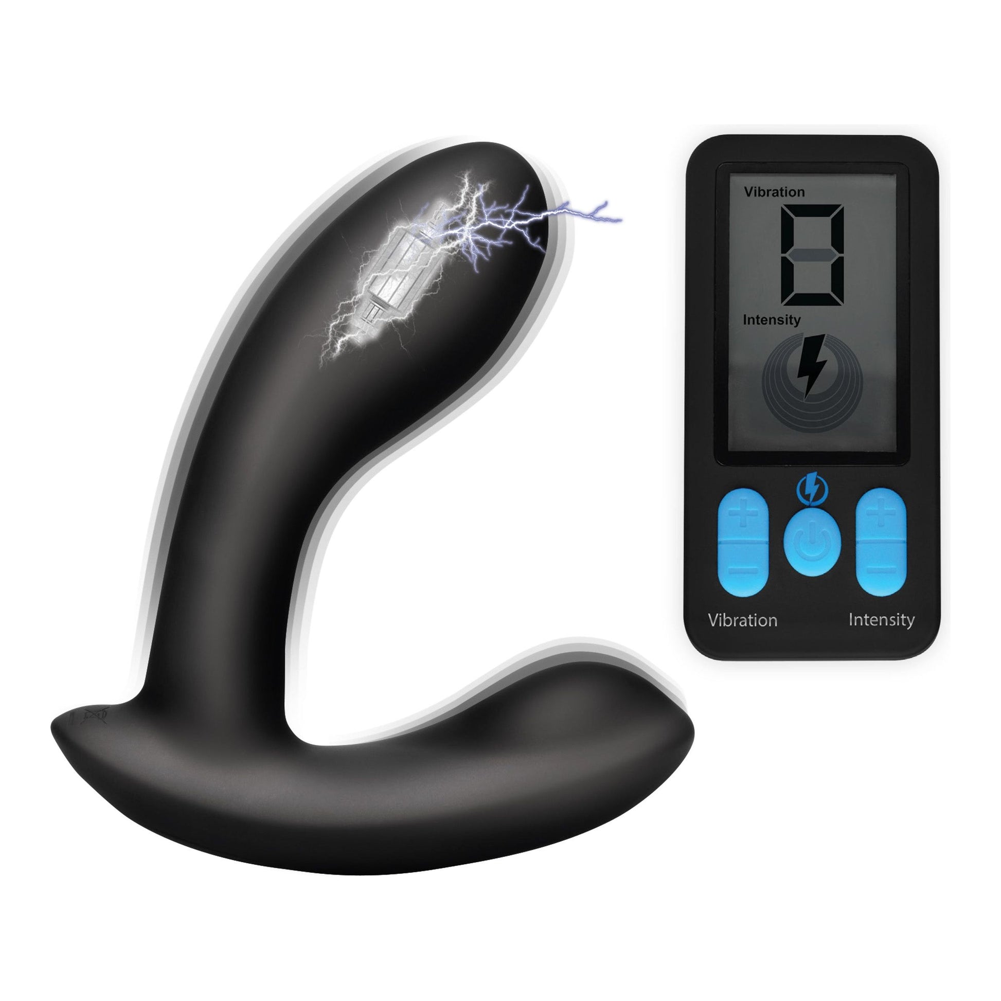 E-Stim and Vibrating Prostate Massager - Black ZE-AG663