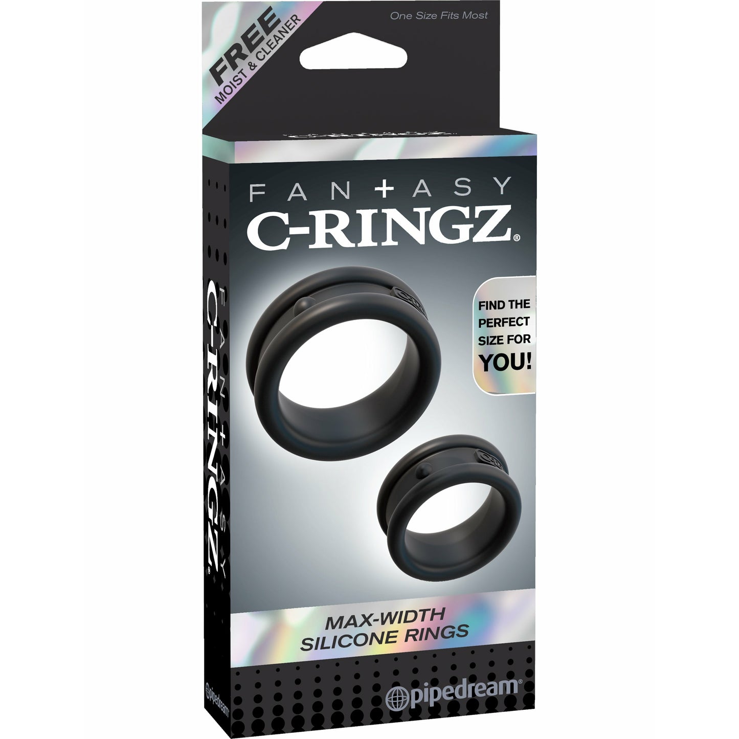 Fantasy C-Ringz Max Width Silicone Rings - Black PD5905-23