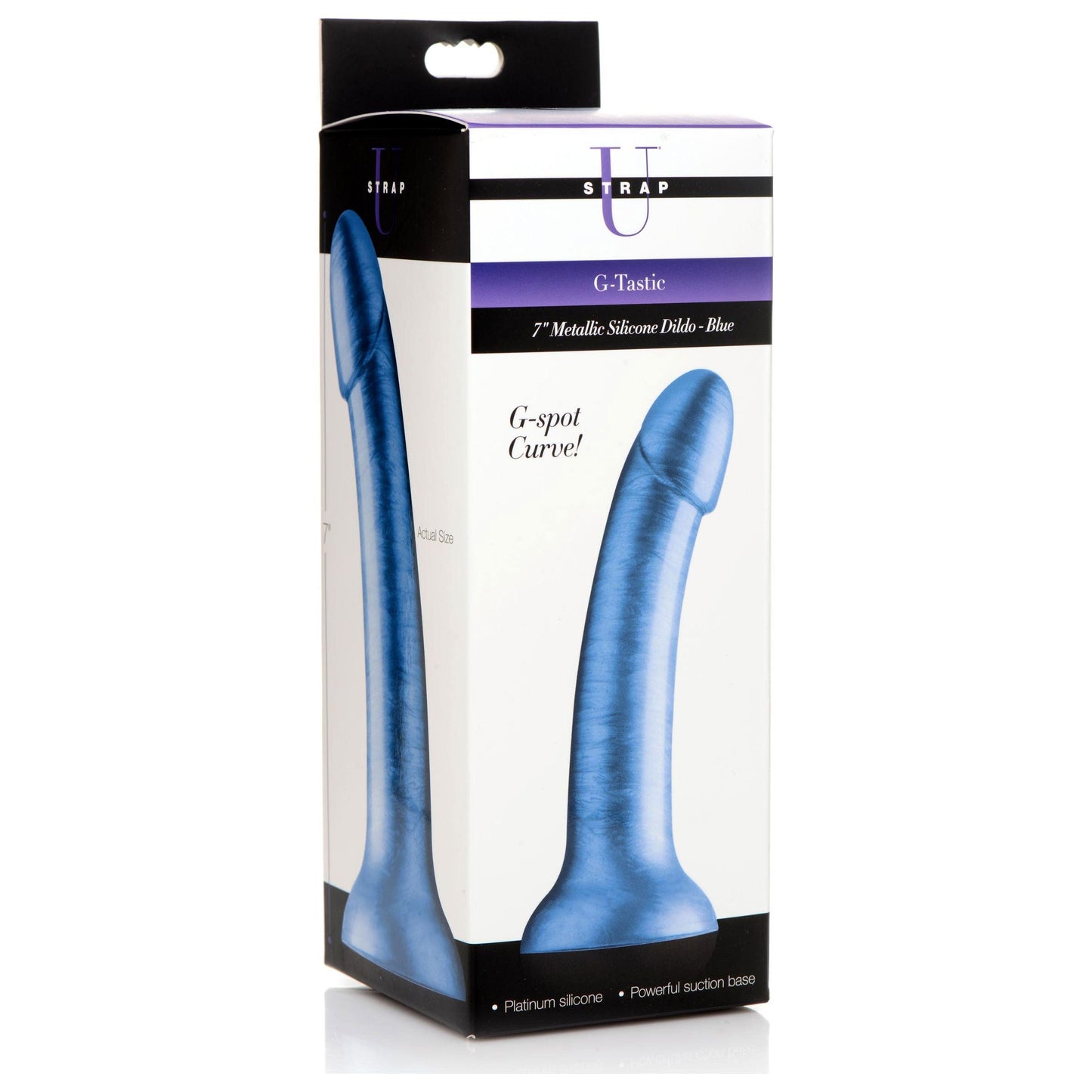 G-Tastic 7 Inch Metallic Silicone Dildo - Blue