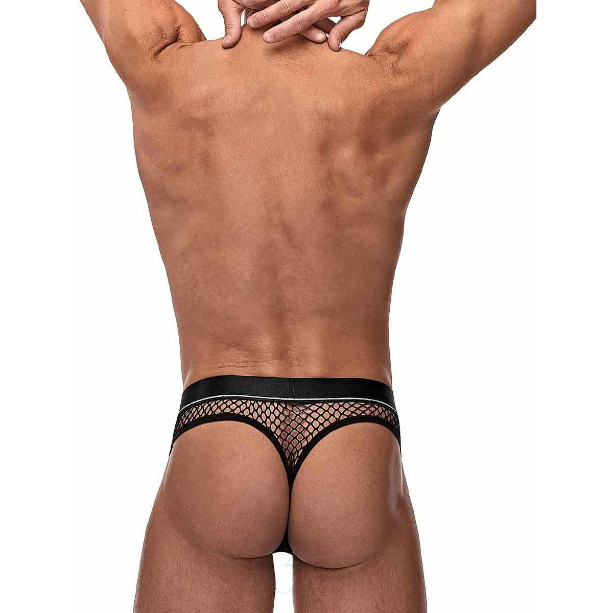 Cock Pit Net Cock Ring Thong - L/ XL - Black