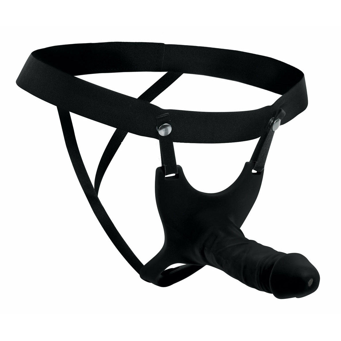 Hollow Silicone Dildo Strap-on - Black SM-AG365-BLK
