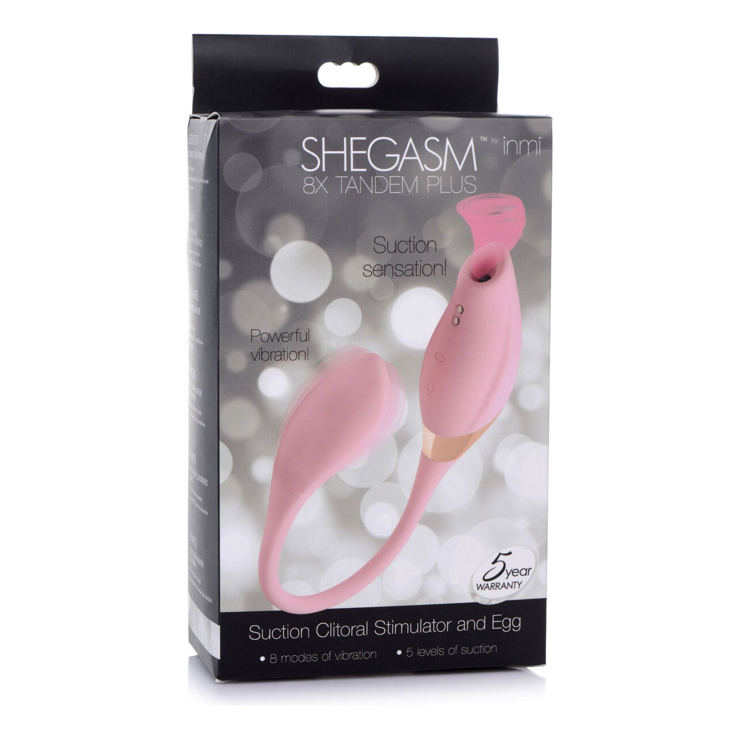 Shegasm 8x Tandem Plus Silicone Suction Clit Stimulator and Egg