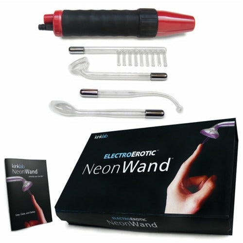 Neon Wand Electrosex Kit - Red and Black Handle  Red Electrode KL-933R