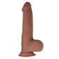 Real Cock Dual Layered Sliders Uncut 9 Inch -  Brown