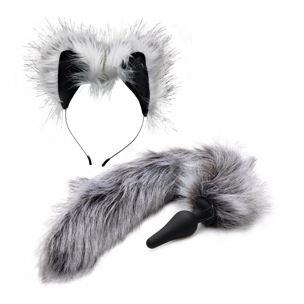 Grey Wolf Tail Anal Plug and Ears Set TZ-AF602