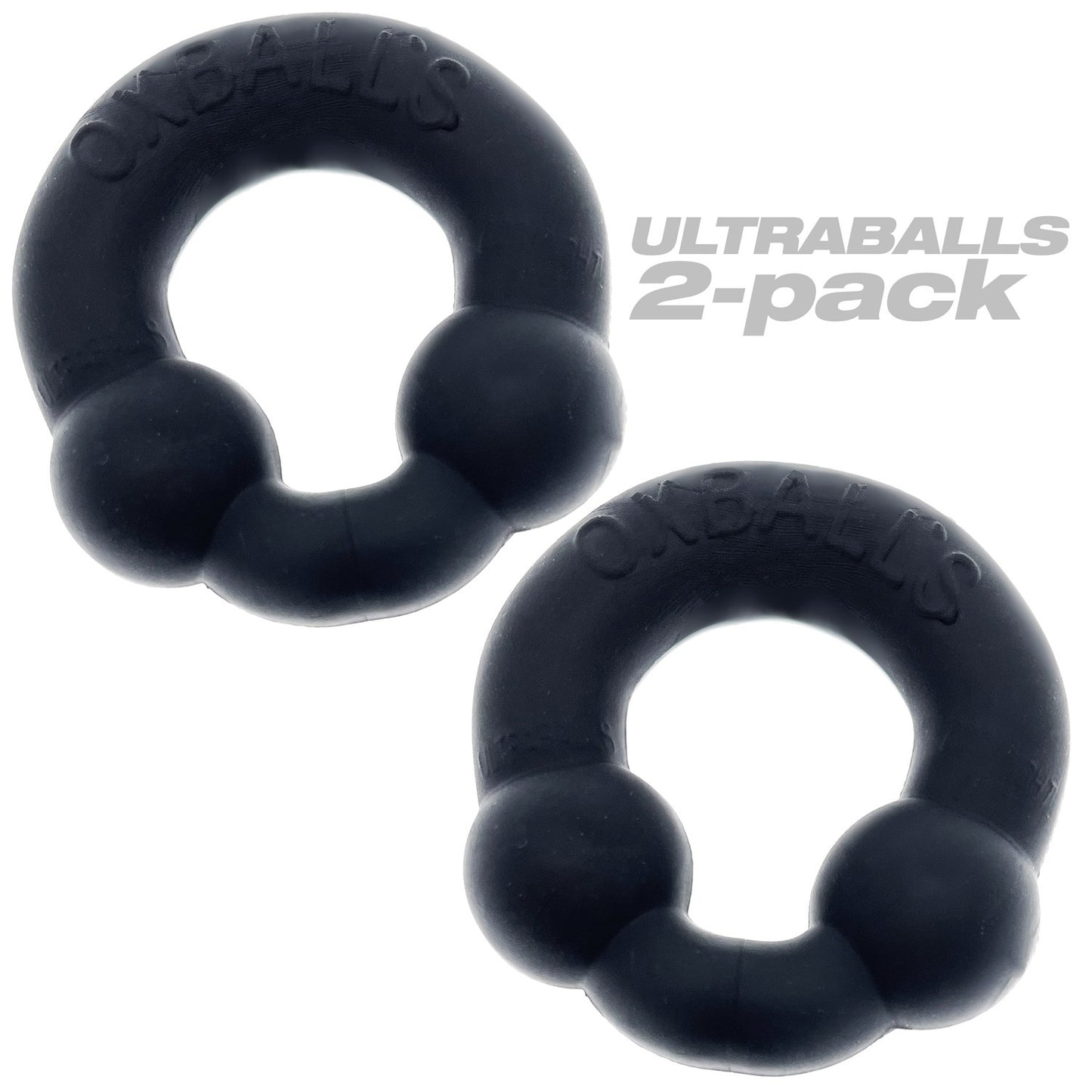 Ultraballs 2- Piece Cockring Set - Night Black