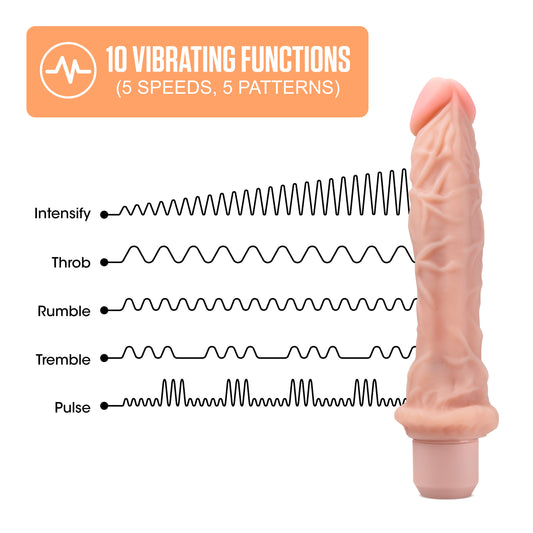 Dr. Skin Silicone - Dr. Richard - 9 Inch Vibrating Dildo -Beige