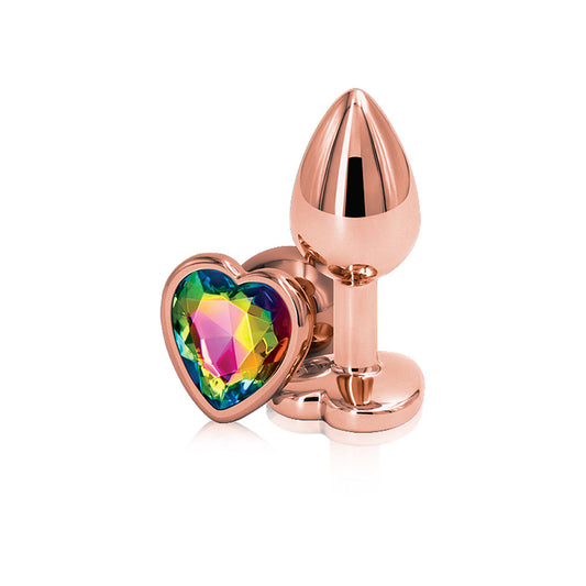 Rear Assets - Rose Gold Heart - Small - Rainbow