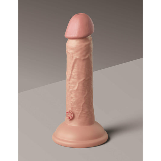 King Cock Elite 6 Inch Vibrating Dual Silicone Dual Density Cock - Light