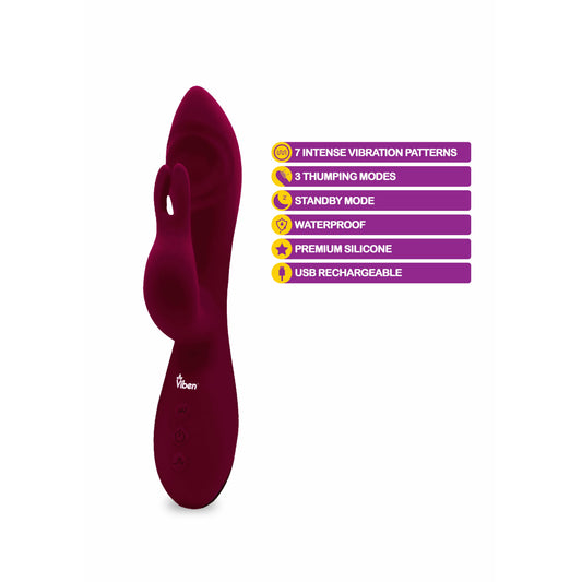 Pzazz - Ruby - Rechargeable Thumping Rabbit