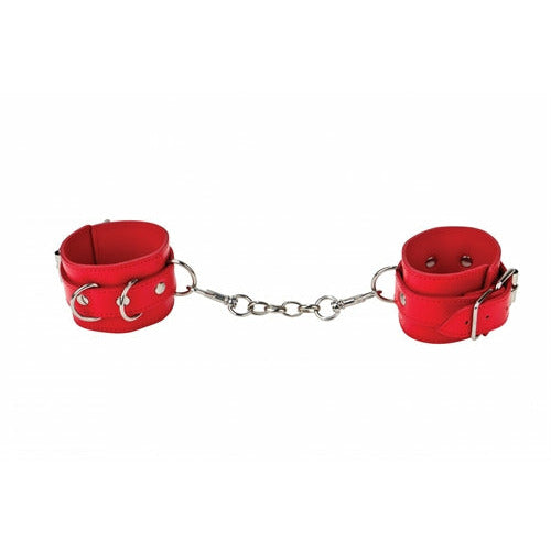 Leather Cuffs for Hands and Ankles - Red
