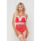 Rhinestone Studded Mesh Teddy With Marabou Trim -  Small - Red STM-11470REDSM