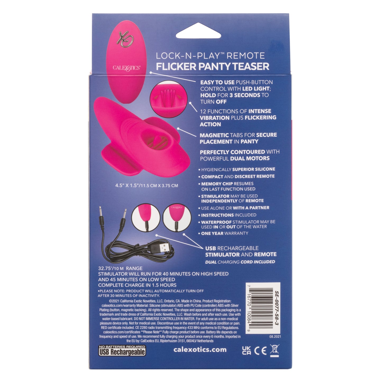 Lock-N-Play Remote Flicker Panty Teaser - Pink