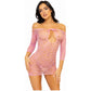 Seamless Heart Net Mini Dress - One Size - Pink