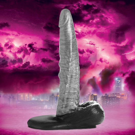 Cc - the Gargoyle Rock Hard Silicone Dildo -  Silver CC-AG875-SLV