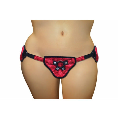 Lace With Satin Corsette Strap on - Plus Size - Red SS620-52