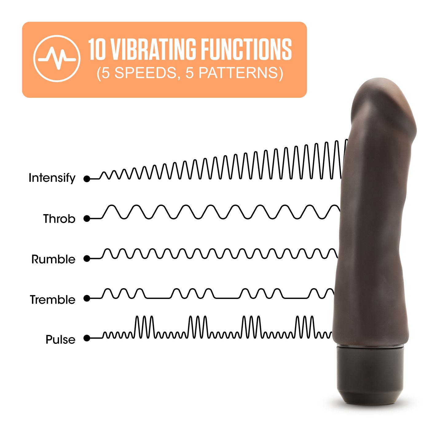 Dr. Skin Silicone  Dr. Steve - 7 Inch Vibrating  Dildo - Brown