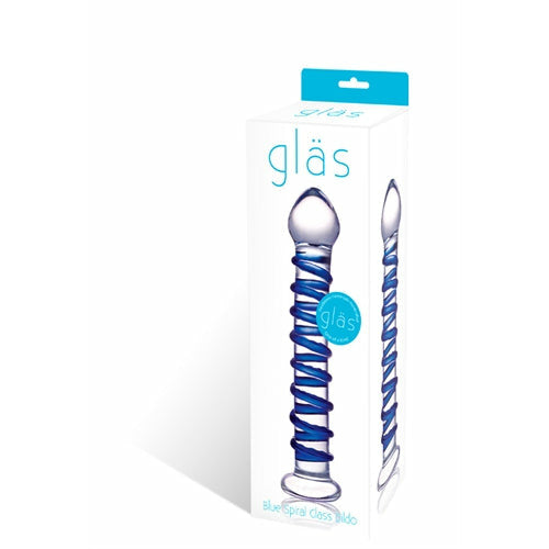 Blue Spiral Glass Dildo GLAS-75