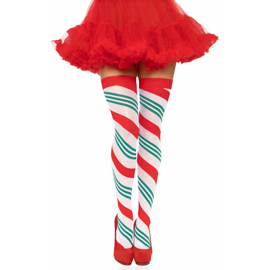 Holiday Ribbon Thigh High - Swirl LA-6629SWL