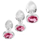 Pink Gem Glass Plug Set - Pink