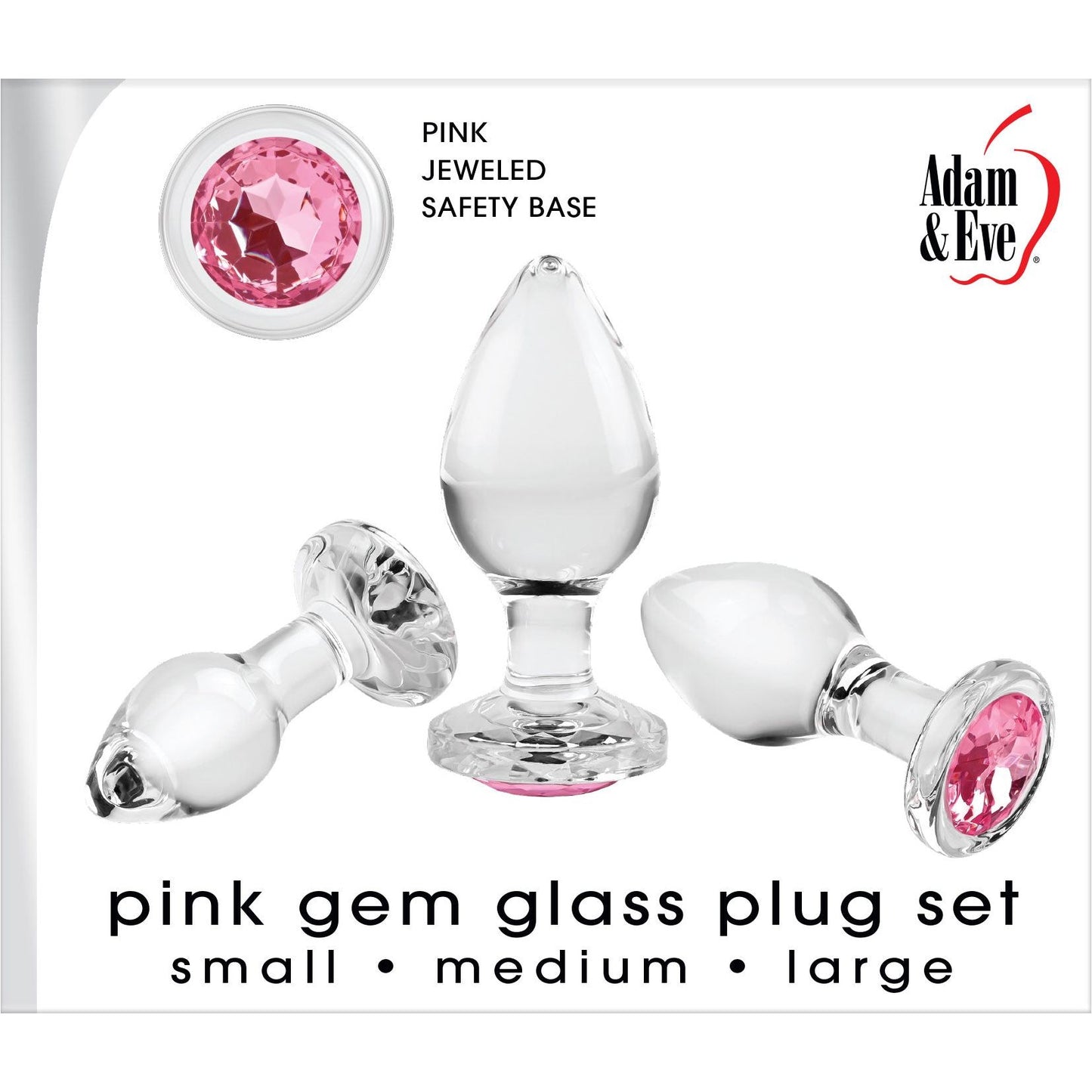 Pink Gem Glass Plug Set - Pink