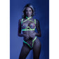 In a Trance - 3 Pc Bra Garter Set - Large/xlarge - Neon Chartreuse