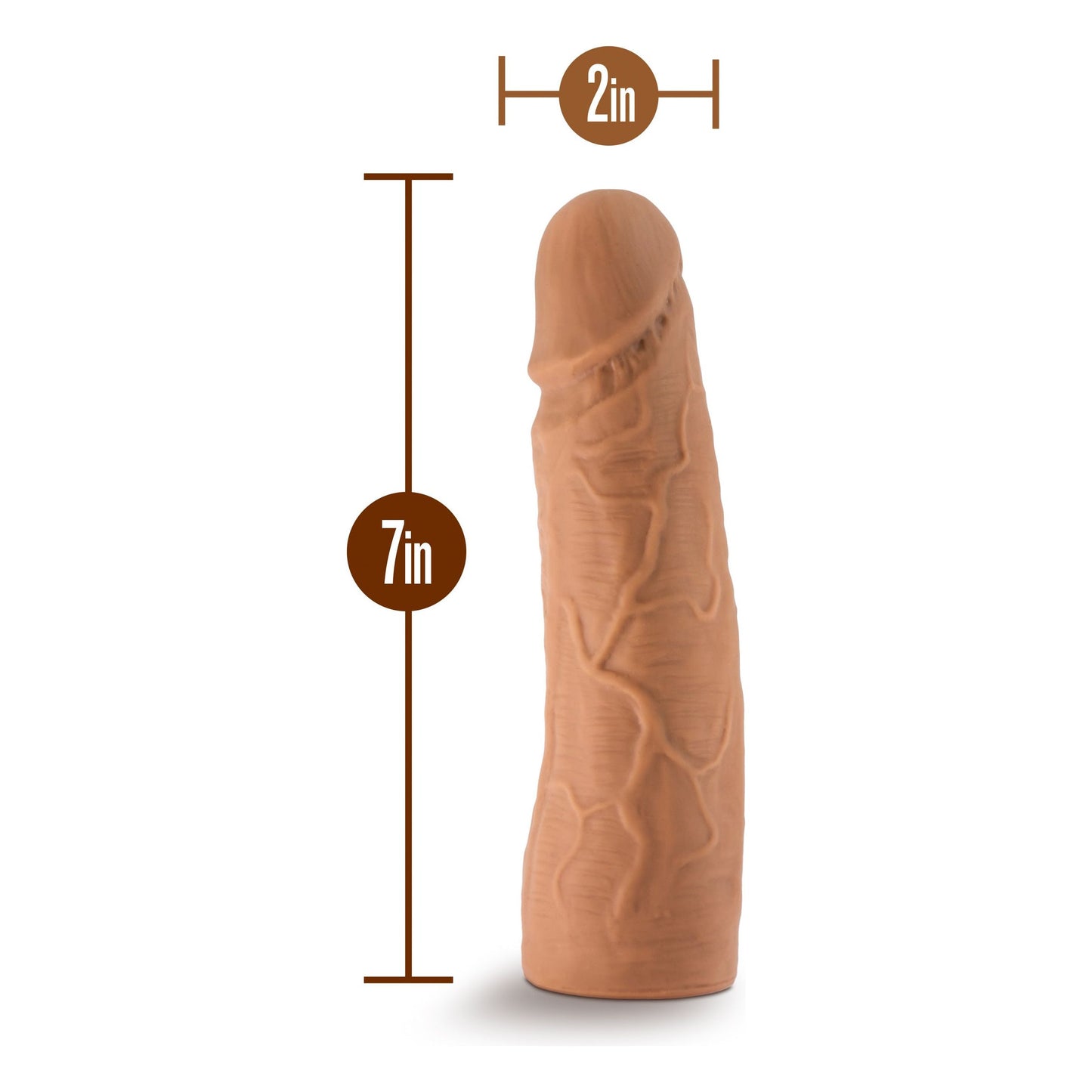 Lock on - Dynamite - 7 Inch Dildo With Suction Cup Adapter - Mocha